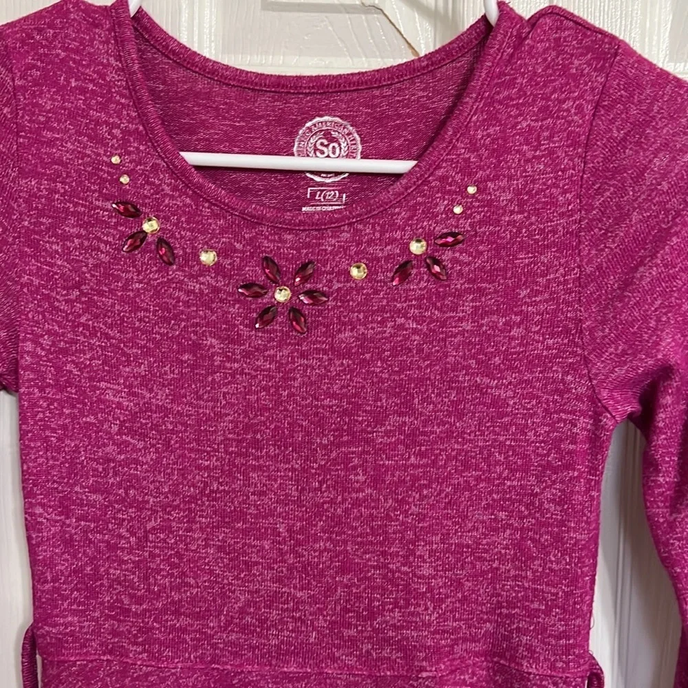 Girls Size SO® Puff Sleeve Skater Dress - Picture 3 of 8